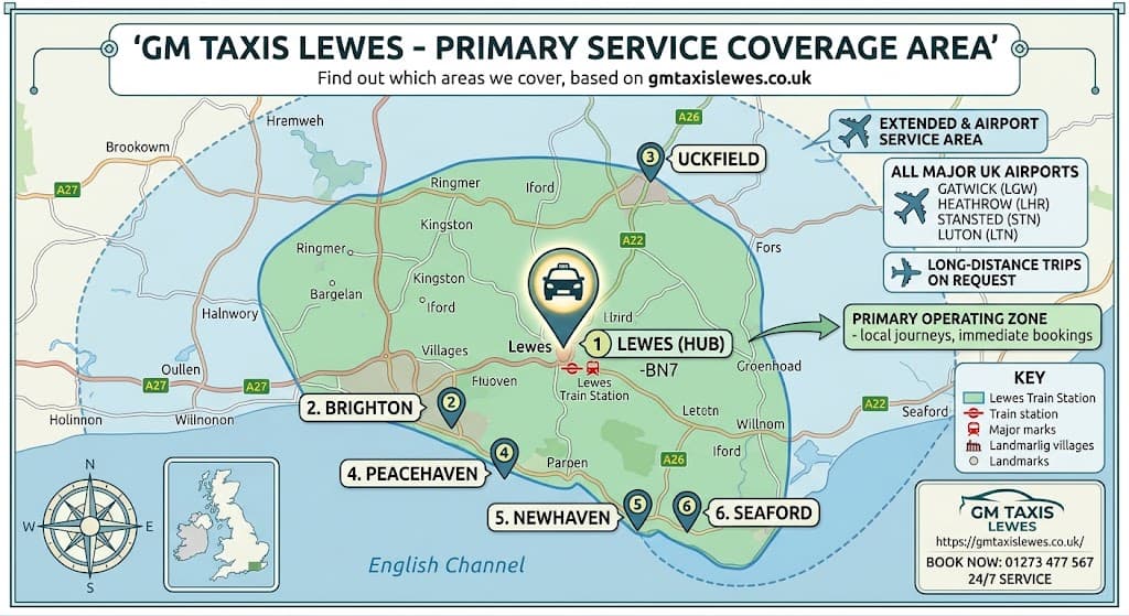 Lewes and surrounding East Sussex area